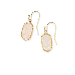 Lee gold drop earrings in iridescent drusy